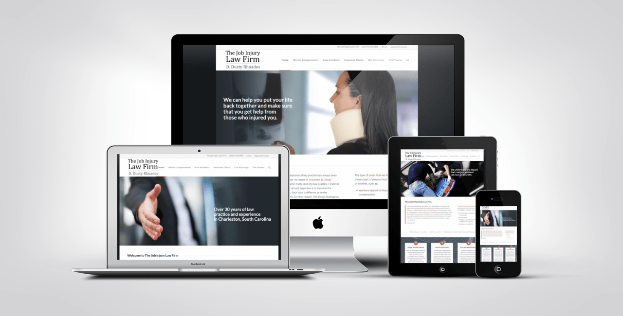 Job Injury Law Firm 19 Lawyer Web Design Portfolio Example