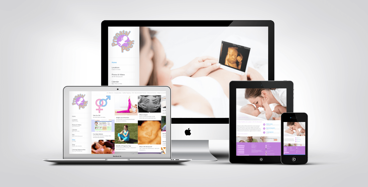 Prenatal Peek® 2 Web Design Portfolio Example
