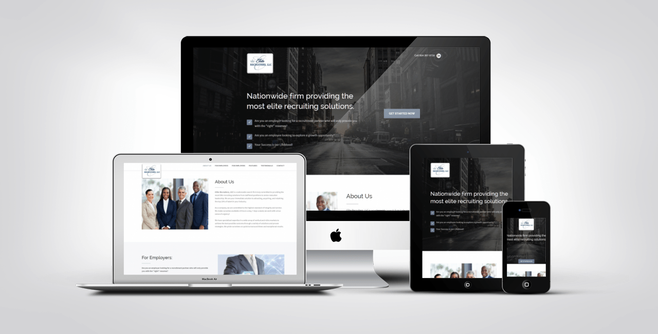 Elite Recruiters 20 Web Design Portfolio Example
